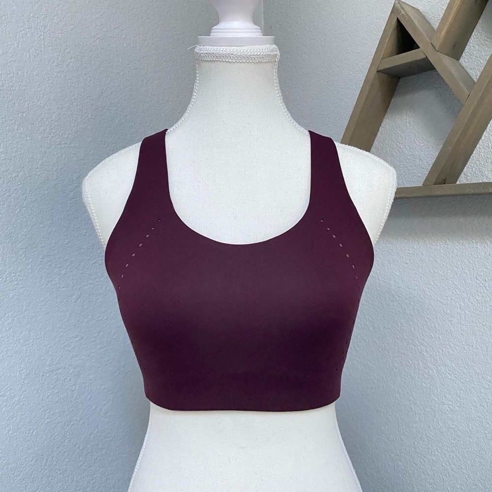 LULULEMON AIRSUPPORT SPORTS BRA HIGH SUPPORT PURPLE BURGUNDY RACERBACK GYM